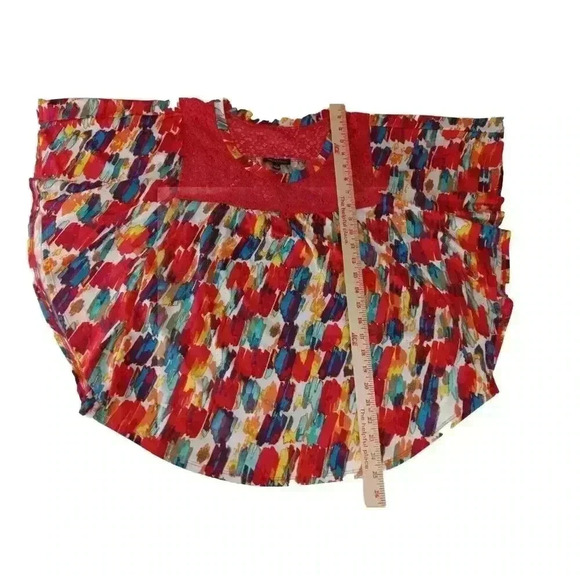 Notations Women's Rainbow Blouse Top  Size L Flowy BATWING Shirt Layered - Picture 5 of 11